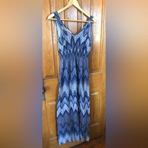 Blue Patterned Maxi Dress